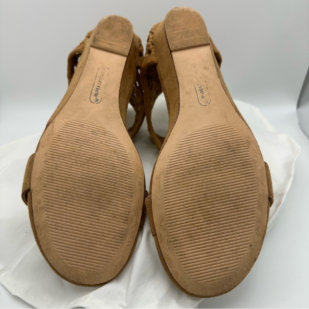 CONFORTVIEW Harper Tan Back Zip Wedge Sandals Sz 9M - Picture 8 of 12